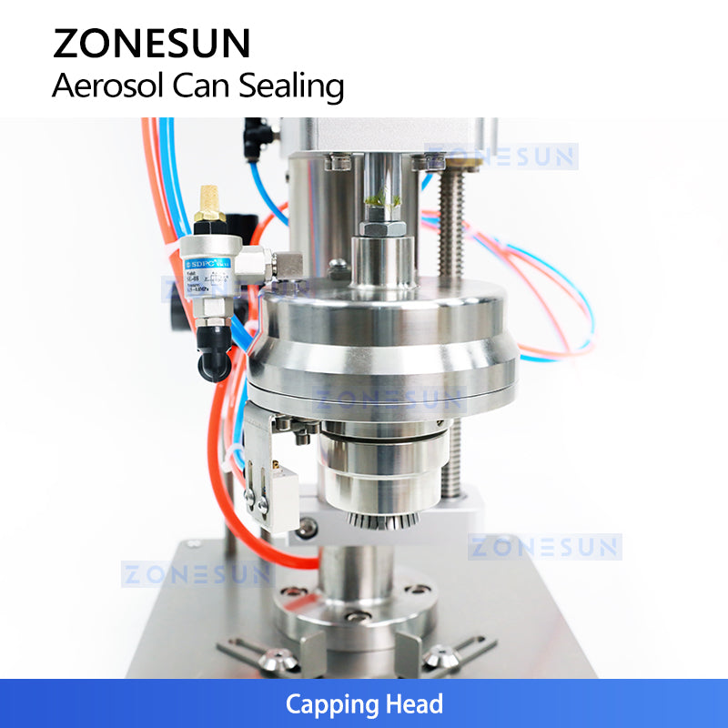 ZONESUN ZS-YG25P Pneumatic Aerosol Can Crimping Machine Can Sealer
