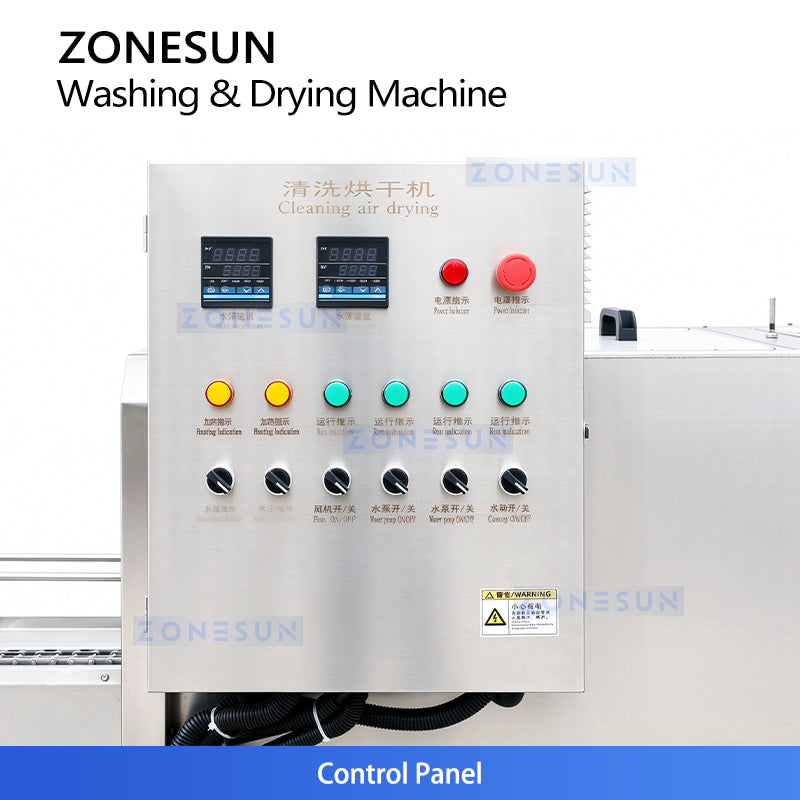 ZONESUN ZS-PM2 Tunnel Pasteurizer for Food & Beverage with Washing Dryer Function