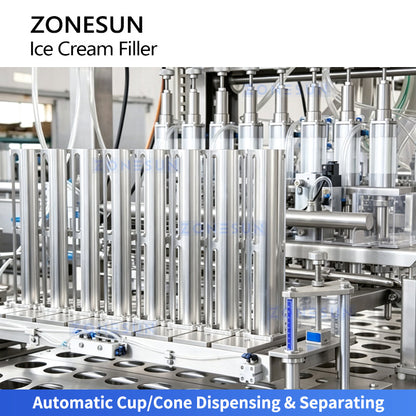 ZONESUN ZS-FS80 8-Lane Automatic Ice Cream Cup Filling and Sealing Machine