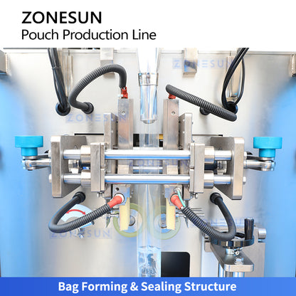 ZONESUN ZS-FSL220 Automatic Liquid Pouch Packing Machine Sachet Filling Sealing Real-time Labeling Line