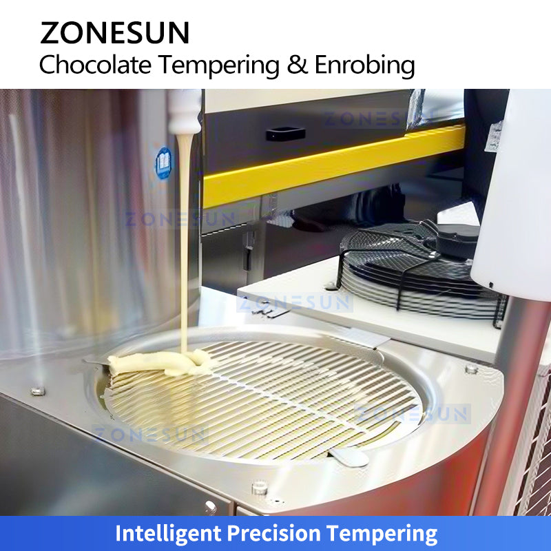 ZONESUN ZS-CG30 Chocolate Tempering Enrobing Machine for Cookies Nuts and Confectionery