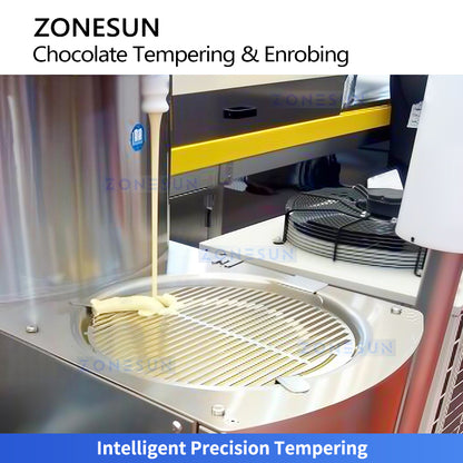 ZONESUN ZS-CG30 Chocolate Tempering Enrobing Machine for Cookies Nuts and Confectionery