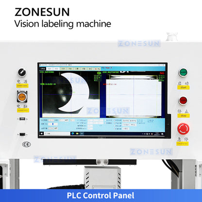ZONESUN ZS-STB3 CCD Automatic Vision Positioning Cap Labeling Machine for Cosmetic Packaging