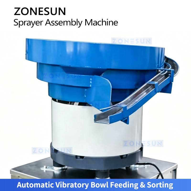 ZONESUN ZS-WIM06 Automatic Lotion Pump Assembly Machine with Dip Tube Cutting and Robotic Pick and Place System