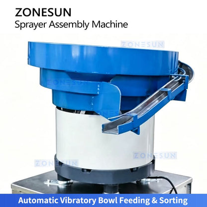 ZONESUN ZS-WIM06 Automatic Lotion Pump Assembly Machine with Dip Tube Cutting and Robotic Pick and Place System
