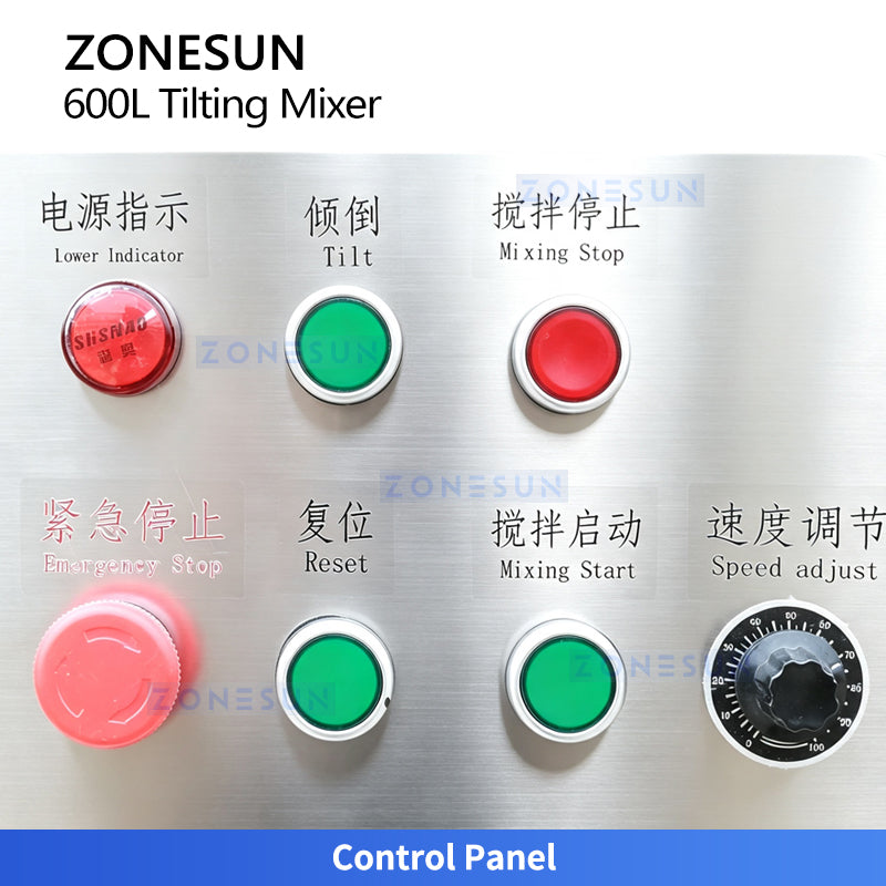 ZONESUN ZS-BM600L 600L Industrial Powder Ribbon Blender with Tilting Discharge System