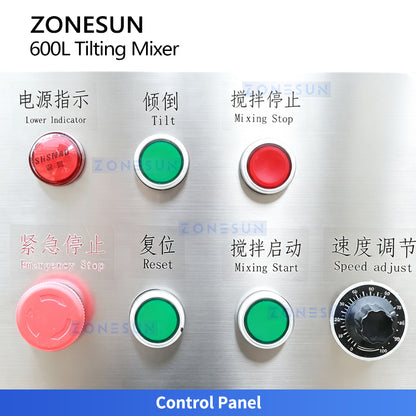 ZONESUN ZS-BM600L 600L Industrial Powder Ribbon Blender with Tilting Discharge System