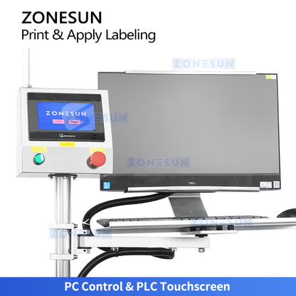 ZONESUN ZS-TB164PO Real-Time Print and Apply Labeling Machine for Round Bottles