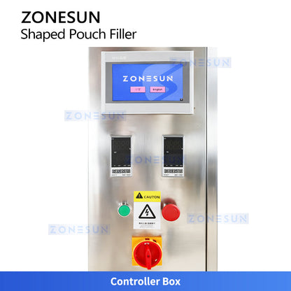 ZONESUN ZS-PL240YX Shaped Pouch Filling and Sealing Machine Piston Pump