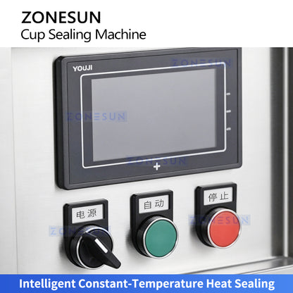 ZONESUN ZS-KCS6 Automatic Rotary Heat Sealing Machine for Coffee Cups & Tea Cans
