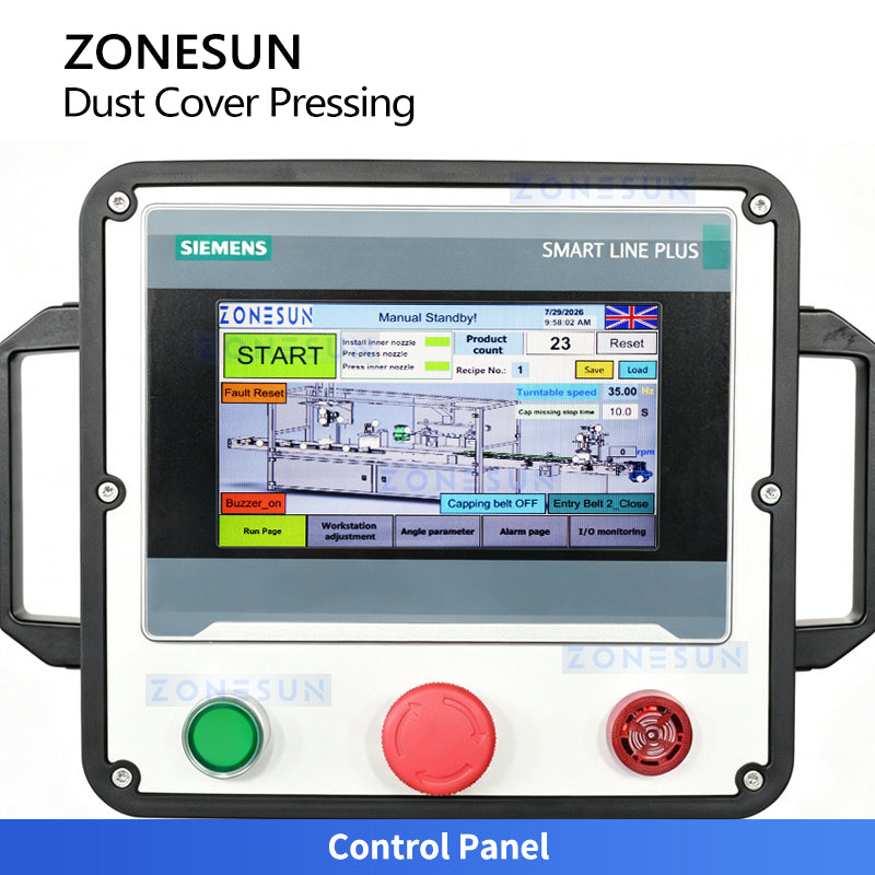 ZONESUN ZS-VTYG03 Automatic Press-On Cap Capping Machine with Belt Pressing for Large Bottles