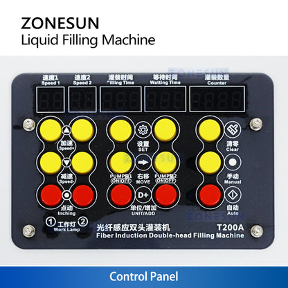 ZONESUN ZS-DPYT200 5-500ml 2 Nozzles Diaphragm Pump Liquid Filling Machine