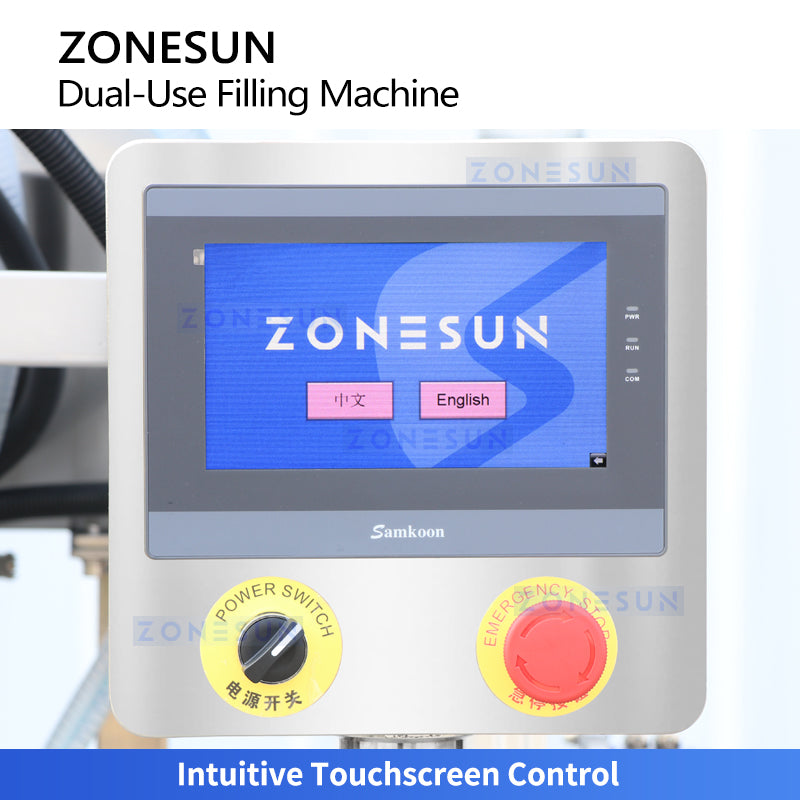ZONESUN ZS-SVGT4D Fully Automatic Servo Dual-System Filling Machine for Liquid and High-Viscosity Paste