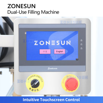 ZONESUN ZS-SVGT4D Fully Automatic Servo Dual-System Filling Machine for Liquid and High-Viscosity Paste