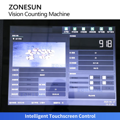 ZONESUN ZS-FSCS07 High-Speed CCD Vision Counting & Packaging Machine for Small Parts