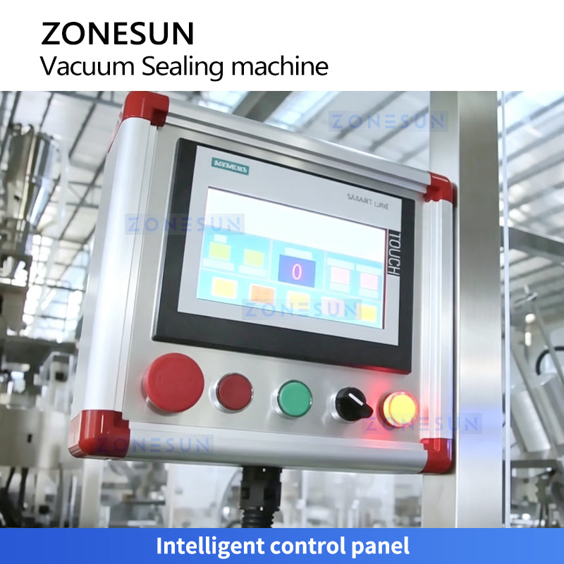 ZONESUN ZS-AFK120 Automatic Double-Head Vacuum Can Sealing Machine for Milk Powder and Coffee