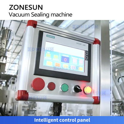 ZONESUN ZS-AFK120 Automatic Double-Head Vacuum Can Sealing Machine for Milk Powder and Coffee