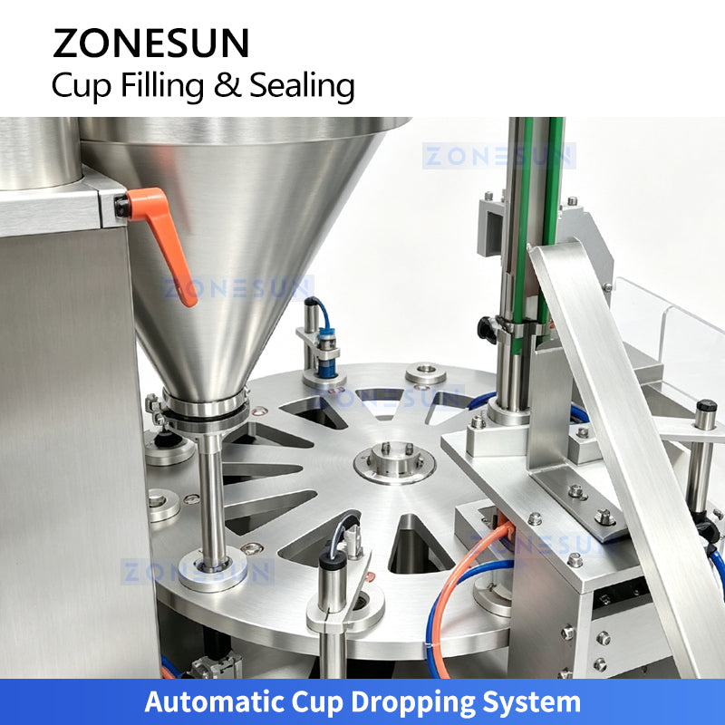 ZONESUN ZS-AFS20D Automatic Tea Coffee Paper Cup Filling Sealing Packaging Machine 2-20g