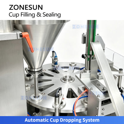 ZONESUN ZS-AFS20D Automatic Tea Coffee Paper Cup Filling Sealing Packaging Machine 2-20g