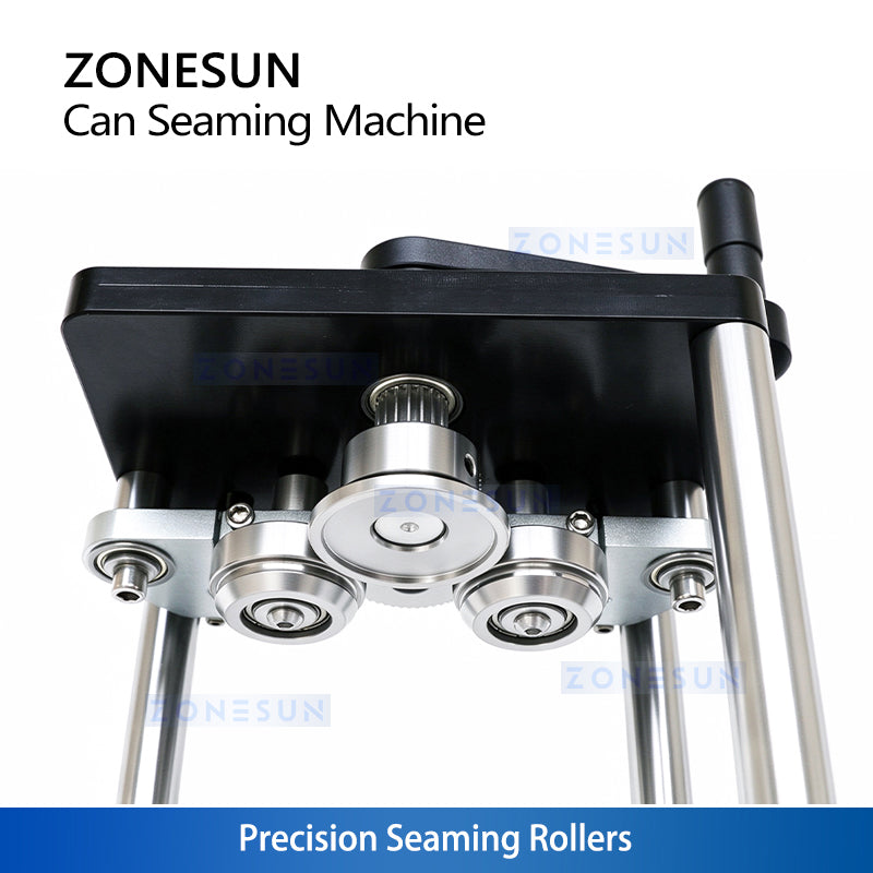 ZONESUN ZS-FJG100 Manual Can Seamer | PET φ55mm & Aluminum φ52mm | Interchangeable Holders | Home & Small Batch