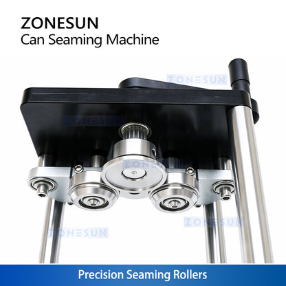 ZONESUN ZS-FJG100 Manual Can Seamer | PET φ55mm & Aluminum φ52mm | Interchangeable Holders | Home & Small Batch