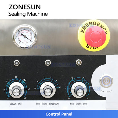 ZONESUN ZS-DZ500K Semi-Automatic Tilt Double Chamber Vacuum Packaging Machine  ZONESUNPRO