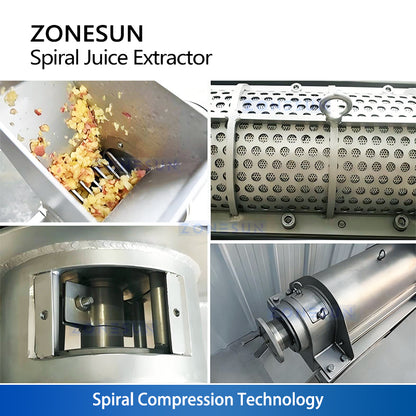 ZONESUN ZS-ZJ01 Continuous Fruit and Vegetable Juice Extractor Spiral Auger Press Machine Industrial Juicer
