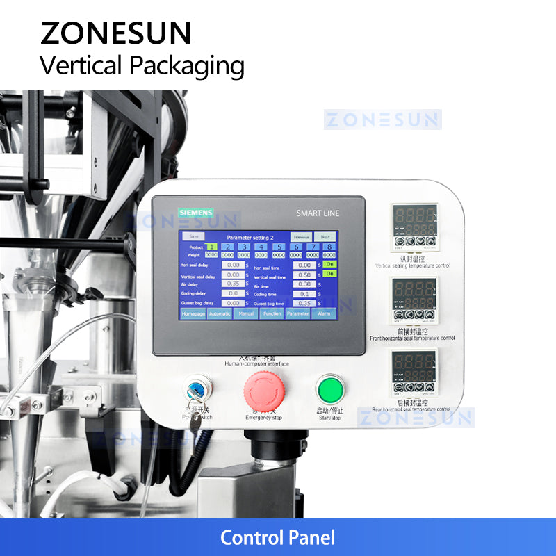 ZONESUN ZS-FS120Q Vertical Powder Packing Machine Automatic Sachet Filler and Sealer  ZONESUNPRO