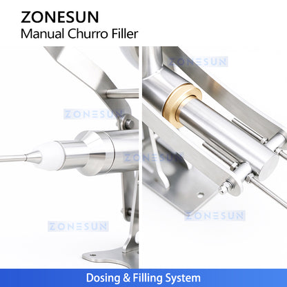 ZONESUN ZS-CZI4 Manual Cream Filling Injector for Bakery Use Donuts, Churros Puffs & Cakes Paste with Precision Dosing System