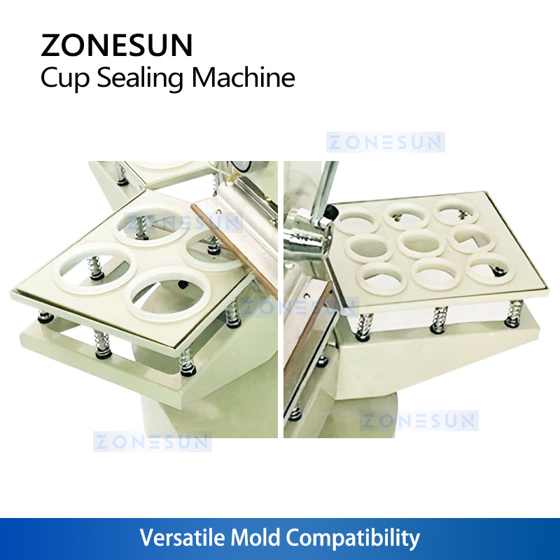 ZONESUN ZS-KCS5 Semi-Automatic Cup Sealing Machine for Plastic Cups Manual Heat Sealer for Milk Tea, Coffee & Yogurt Packaging