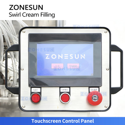 ZONESUN ZS-RSV4L Semi-Automatic Multi-Color Swirl Cosmetic Cream Filling Machine