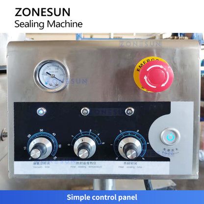 ZONESUN ZS-DZ500K Semi-Automatic Tilt Double Chamber Vacuum Packaging Machine