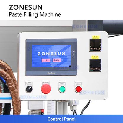 ZONESUN ZS-YT6T-6PXH Servo Piston Paste Filling Machine With Heat Mixer for Viscous Products