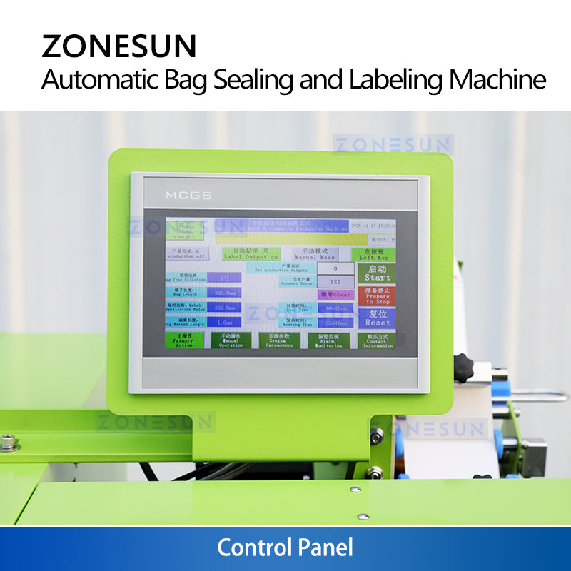 ZONESUN ZS-TB103 Automatic Plastic Pouch Bag Sealing & Labeling Machine For Courier Express  ZONESUNPRO