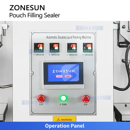 ZONESUN ZS-GJH2 Dual Head Liquid Pouch Liquid Filling Sealing Machine  ZONESUNPRO