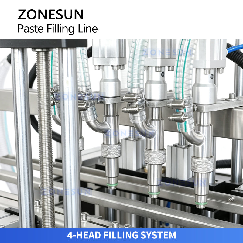 ZONESUN ZS-FAL180G10 Automatic Viscous Paste Filling Cap Pressing and Tightening Line