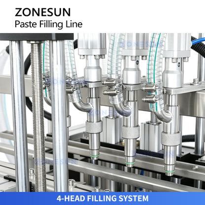 ZONESUN ZS-FAL180G10 Automatic Viscous Paste Filling Cap Pressing and Tightening Line