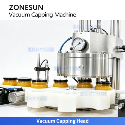 ZONESUN ZS-XG240 Automatic Jar Vacuum Sealing Machine for Glass Bottles Twist off Caps