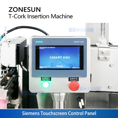 ZONESUN ZS-XG21U Automatic T Corking Machine for Whisky Gin Liquor Bottles High Speed Bar Top Cork Inserter