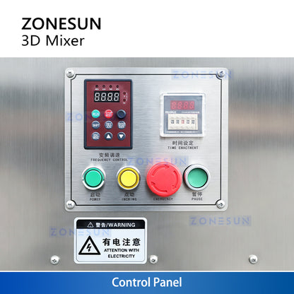 ZONESUN ZS-SBH10 3D Dry Powder Mixer Particle Blender