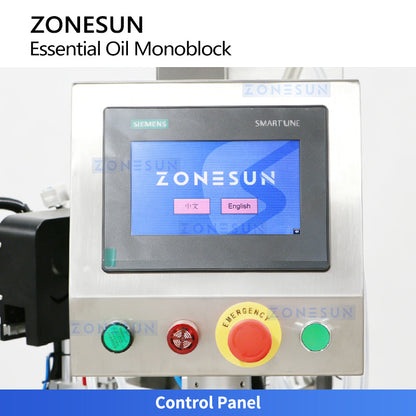 ZONESUN ZS-AFC52 Automatic Essential Oil Filling & Capping Monoblock Machine  ZONESUNPRO