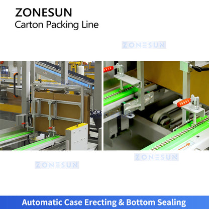 ZONESUN ZS-CSPM5 Automatic Case Packing, Erecting & Robotic Palletizing Line  ZONESUNPRO