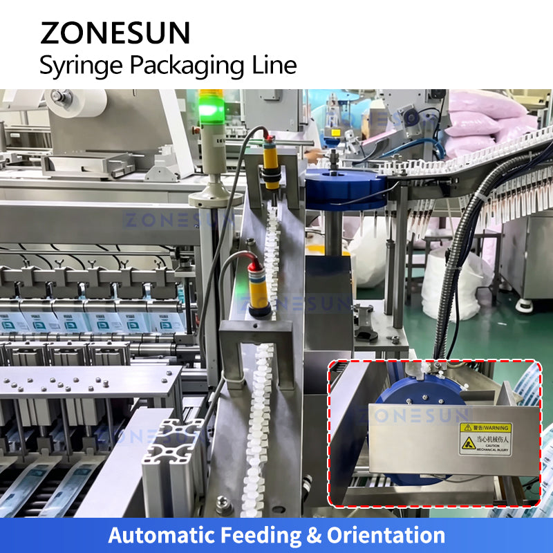 ZONESUN ZS-HYS60 Automatic Syringe Packing Machine with Feeding, Sealing and Cutting System