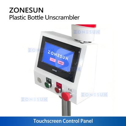 Robot arm bottle unscrambler