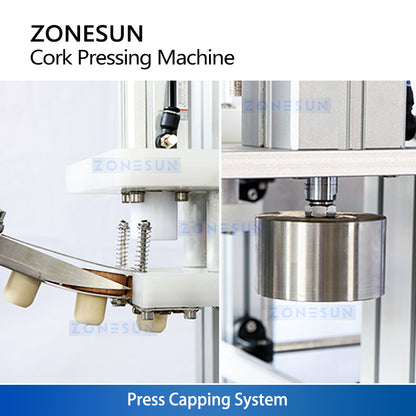 ZONESUN ZS-XG16D1 Custom Automatic Wooden Cork Cap Pressing Machine With Cap Feeder