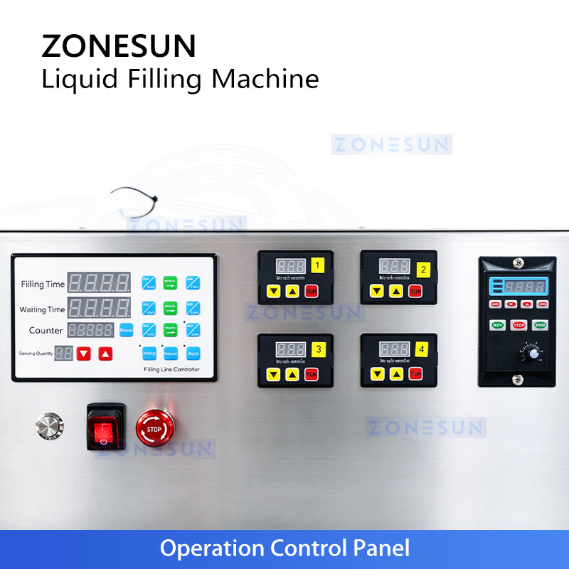 Máquina de llenado de líquidos con bomba magnética automática de 4 boquillas ZONESUN 