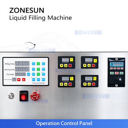 Máquina de llenado de líquidos con bomba magnética automática de 4 boquillas ZONESUN 