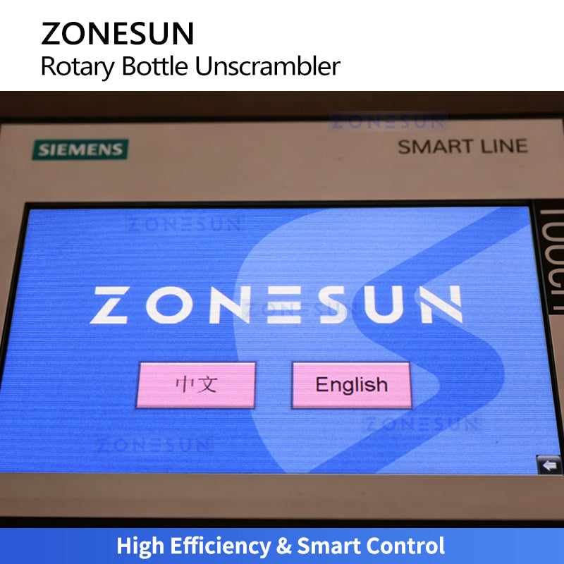 ZONESUN Automatic Bottle Unscrambler Machine Rotary Bottle Sorting System for PET PE HDPE Bottles