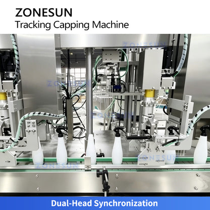 ZONESUN ZS-VTXG3 Automatic Double Head Tracking Capping Machine for Pump Heads, Spray Caps, and Special Closures in Liquid Filling Lines