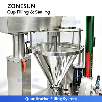 ZONESUN ZS-AFS20D Automatic Tea Coffee Paper Cup Filling Sealing Packaging Machine 2-20g